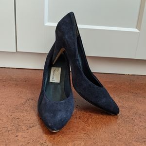 Navy blue velvet heels